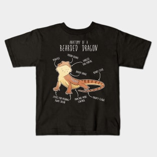 Bearded Dragon Lizard Reptile Anatomy Kids T-Shirt